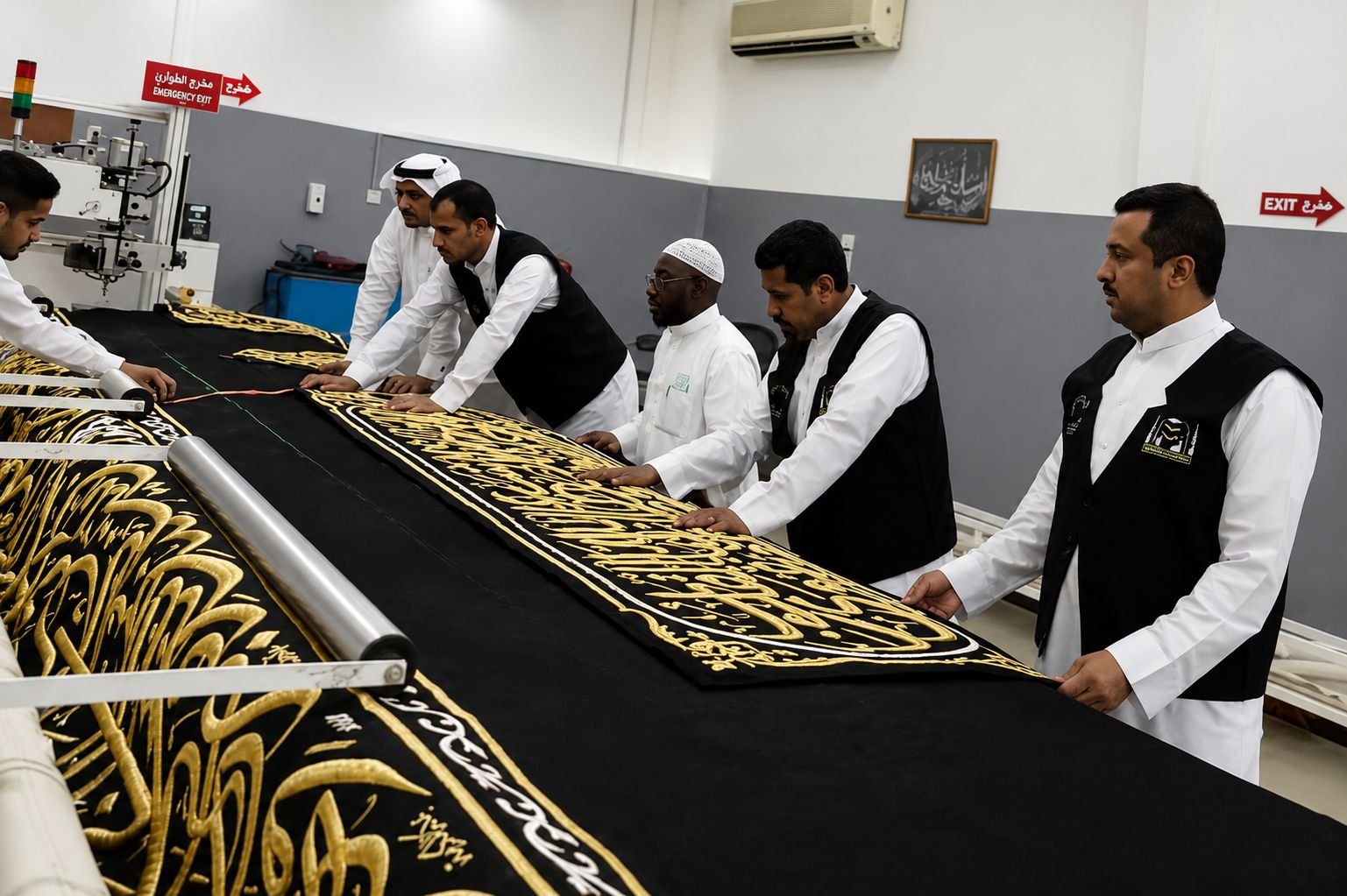 Inside the Kiswah factory — master weavers and gold embroidery